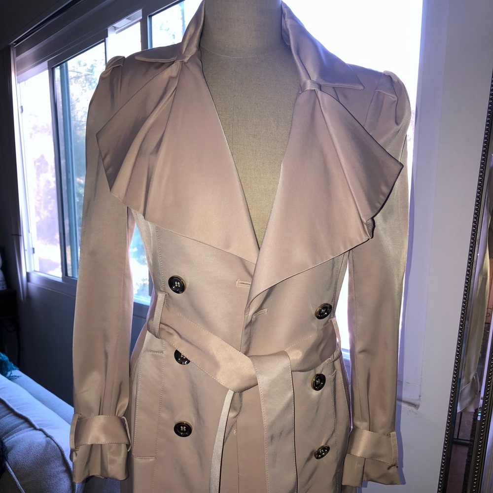 Trench Coat, Size: Small, Nude / /Blush